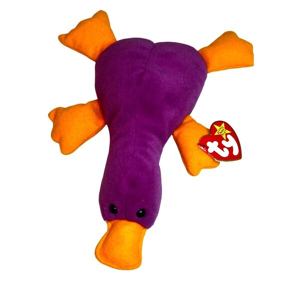 Ty Beanie Baby Patti The Platypus Fuchsia Plush Collectible Hang Tag 4025 - Picture 1 of 5
